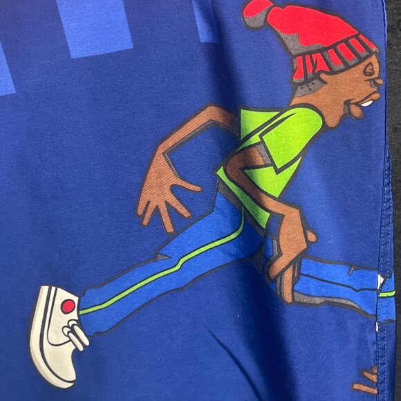 Platinum FUBU Fat Albert XXL Blue Graphic Button-Up Shirt Hip Hop 2000s Streetwe - Picture 6 of 14